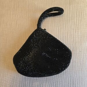 Elegant Black Beaded Mini Bag